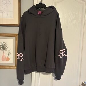 Edikted Black Hoodie with Pink Accents